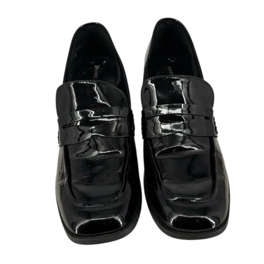 Marc Fisher Kchris Loafer Womens Size 9.5 Black Patent Block Heel